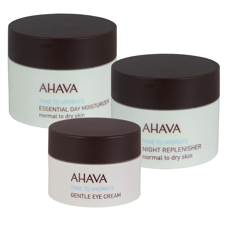 AHAVA Facial Care value Pack: Essential Day Moisturizer, Night Replenisher & Gentle Eye Cream main product photo