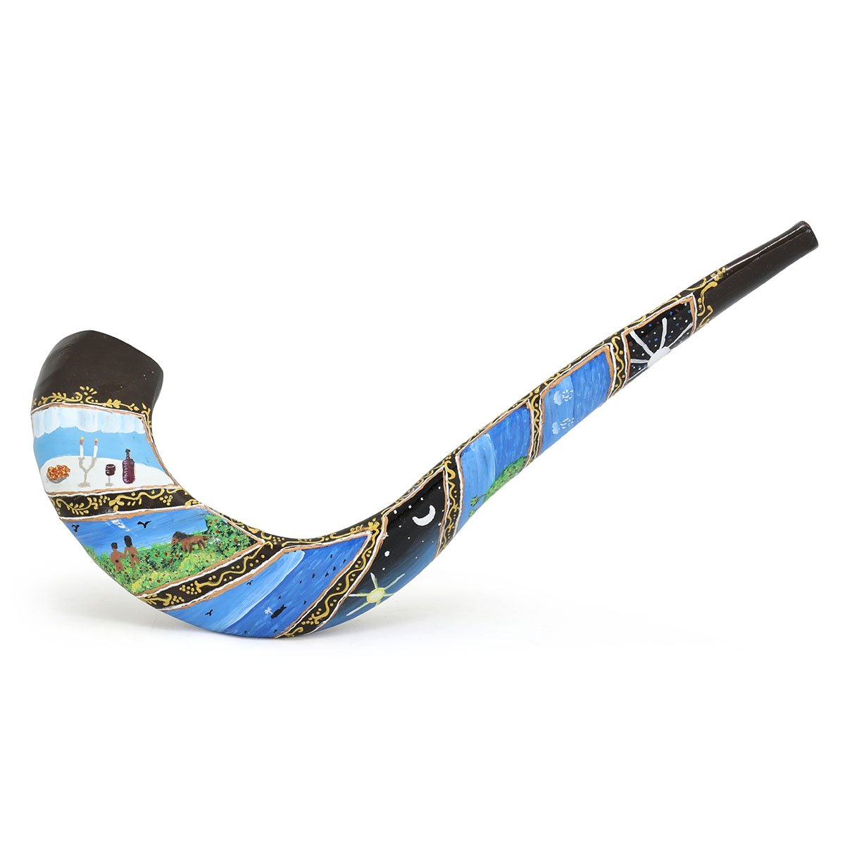 Hand Painted Six Days of Creation Shofar main product photo