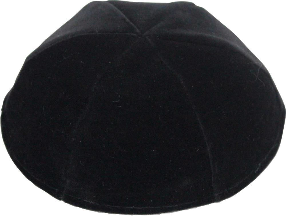 Large Black Velvet Traditional Kippah (Yarmulke) – 24 cm - 1