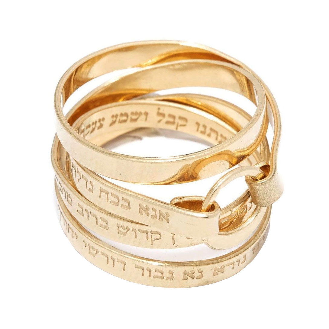 Luxurious 18K Gold-Plated Ana BeKoach Wrap Ring - 1