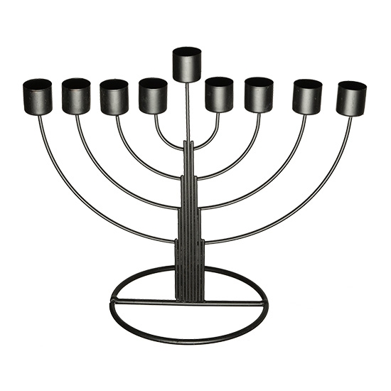 Grey Round Hanukkah Menorah  - 1