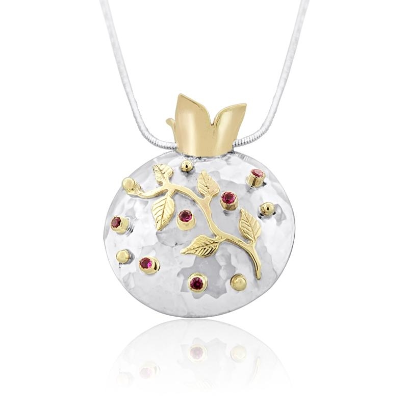 Amazing Silver and Gold Pomegranate Necklace - 2