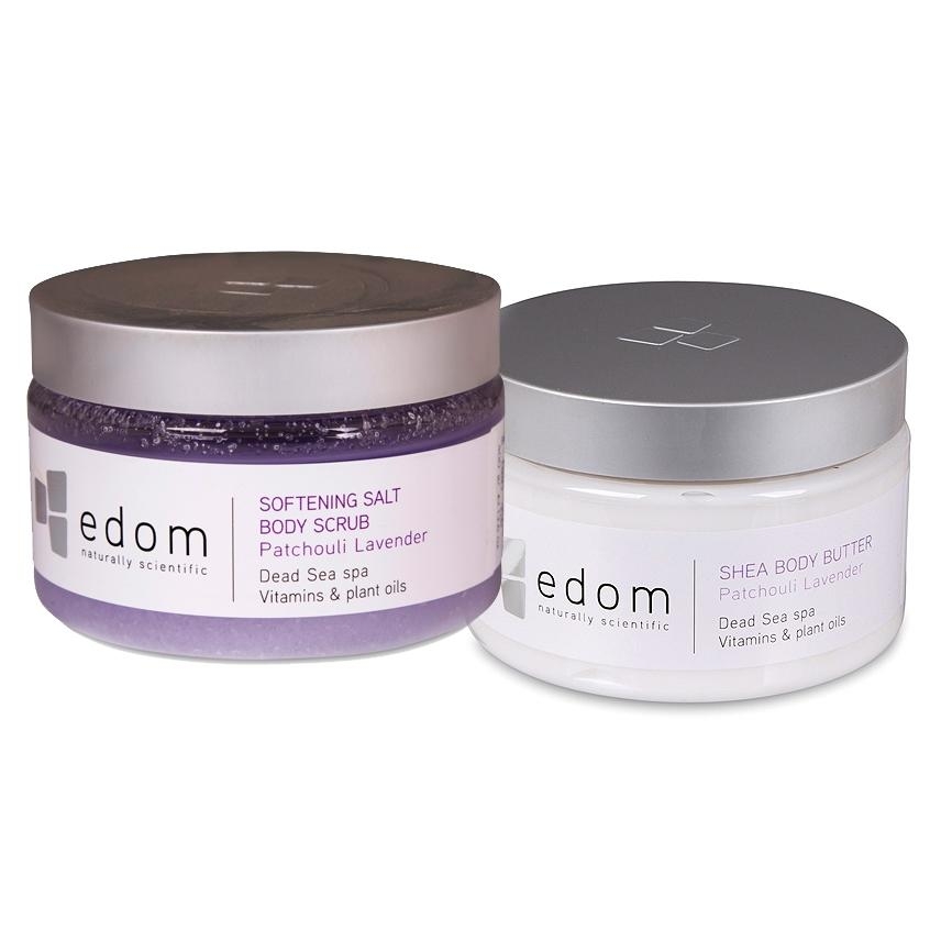 Edom Spa Beauty Body Scrub (Lovelight Lavender) and Shea Body Butter (Patchouli Lavender) - 1