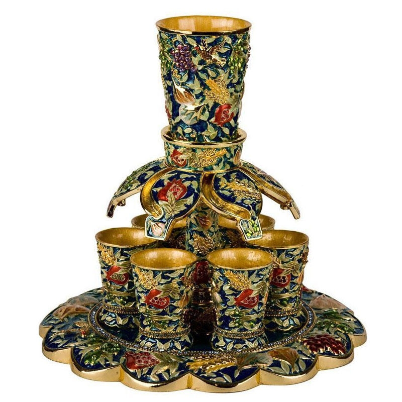 https://www.judaicawebstore.com/media/catalog/product/cache/54e028c734839e76288222a68a65f1c3/E/n/Enameled-and-Jeweled-Pewter-6-Cup-Wine-Fountain-7-Species-Blue_large.jpg