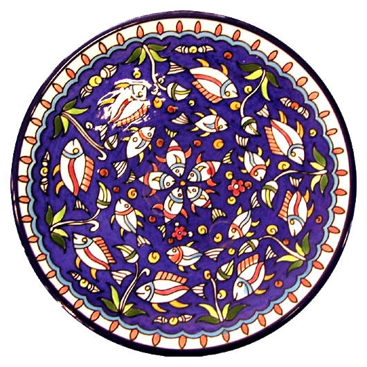  Fish Plate - Swimming Circles. Armenian Ceramic - 1