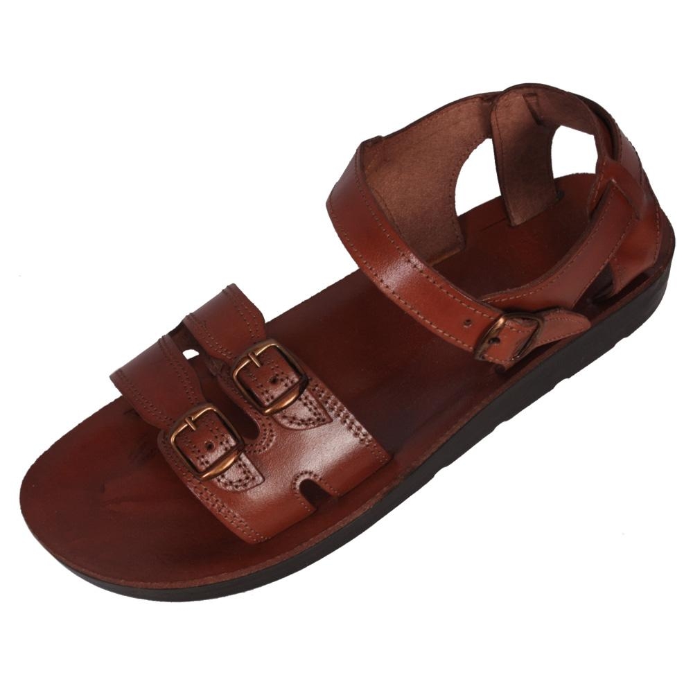 Carmel Handmade Leather Men's Sandals (Brown) - 1