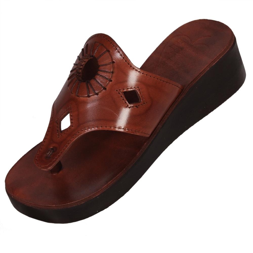 Queen of Sheba Handmade Leather Woman's Sandals (Brown) - 1