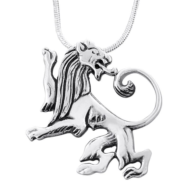Sterling Silver Reversed Lion of Judah Necklace - 2
