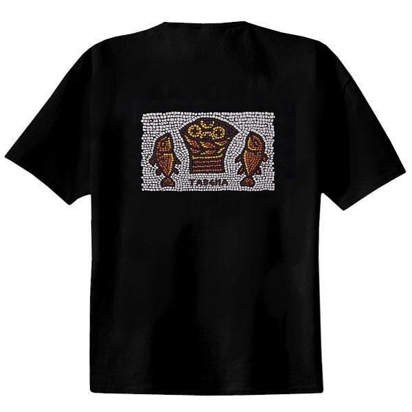  Tabgha Mosaic Fish T-Shirt. Black - 1