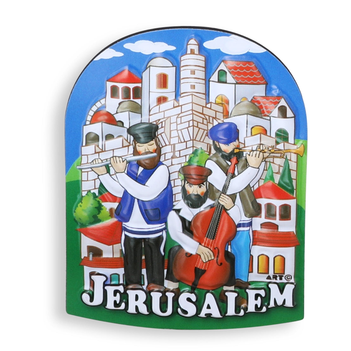 Three Jerusalem Musicians Magnet - 1