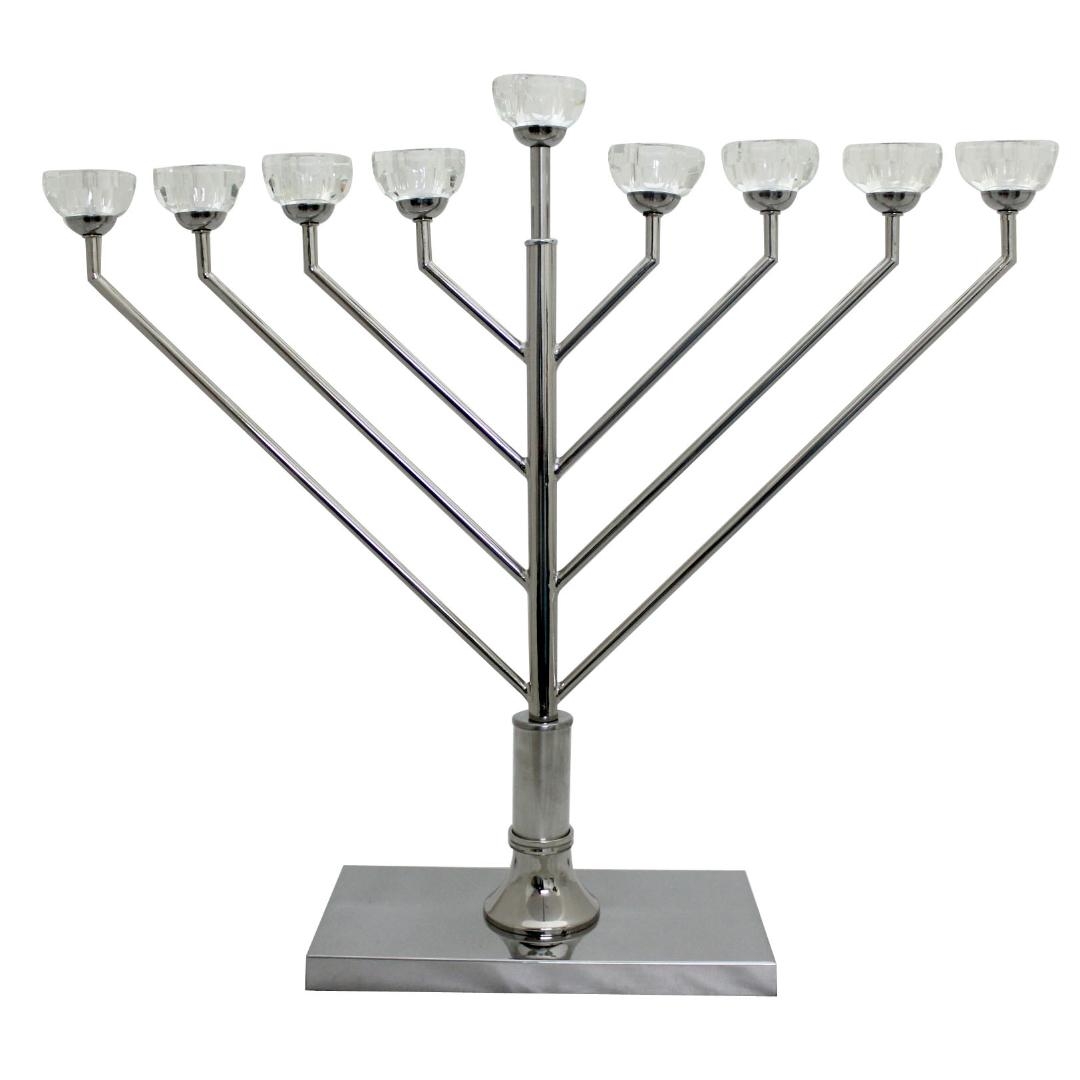 Giant Chabad Metal & Crystal Hanukkah Menorah (75cm) - 1