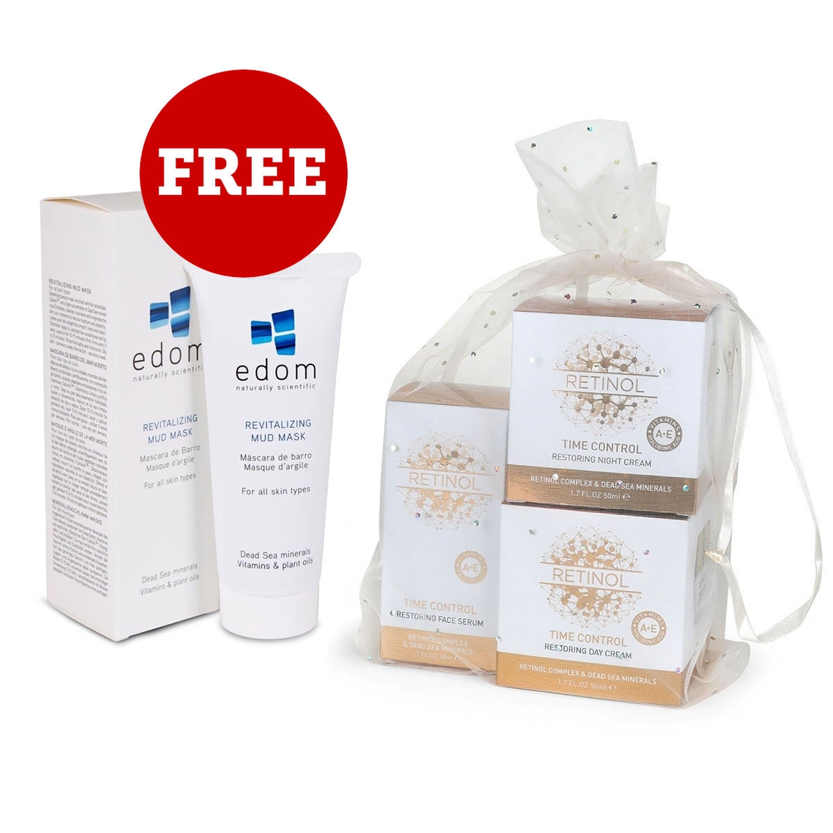 Edom Facial Set - Buy This Set of Three Skin Creams and Get Revitalizing Mud Mask For FREE!!! - 1