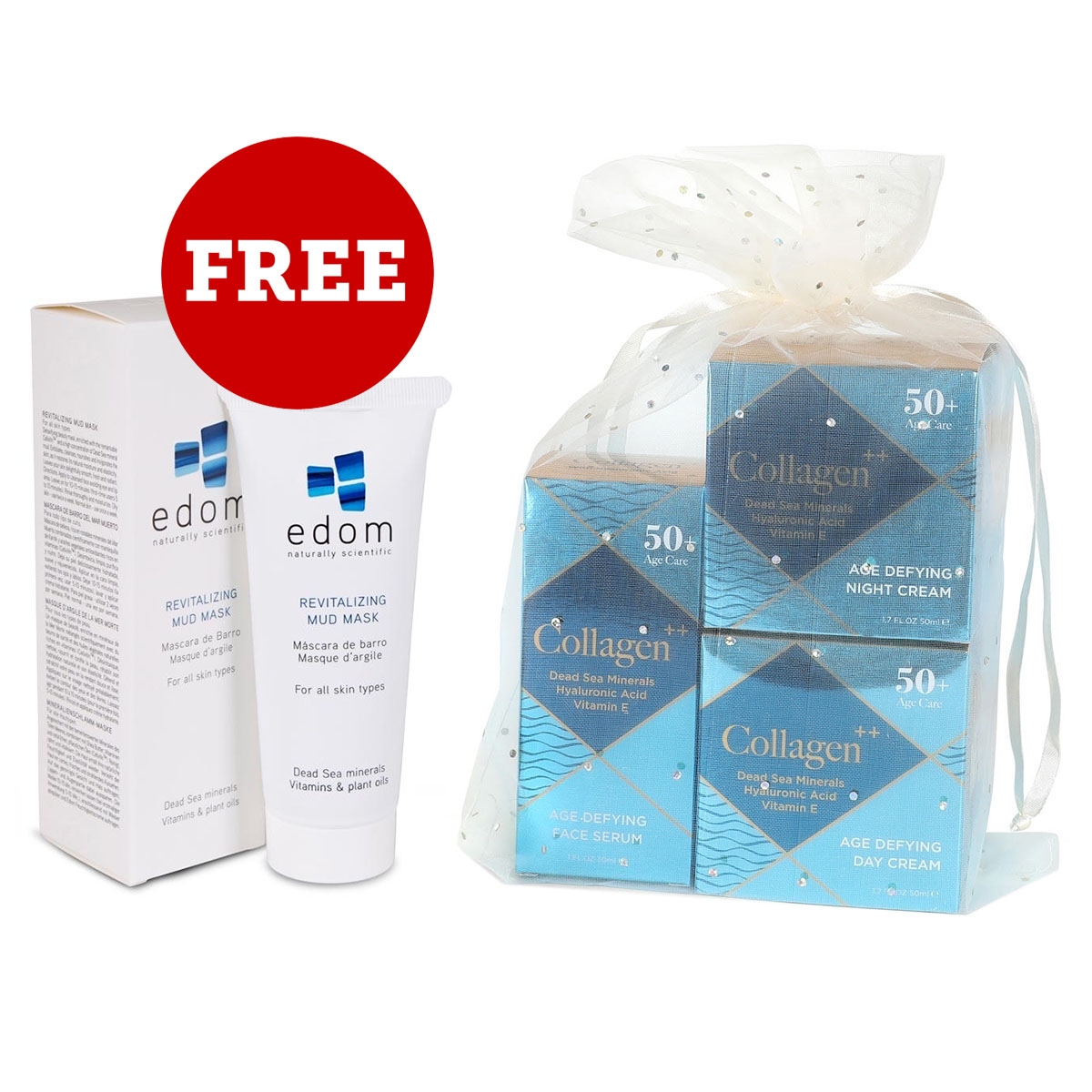 Edom 50+ Age-Defying Facial Set – Buy Three Facial Treatments and Get Revitalizing Mud Mask For FREE!!! - 1