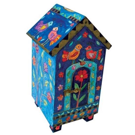 Yair Emanuel Painted Birdhouse Tzedakah Box - 1