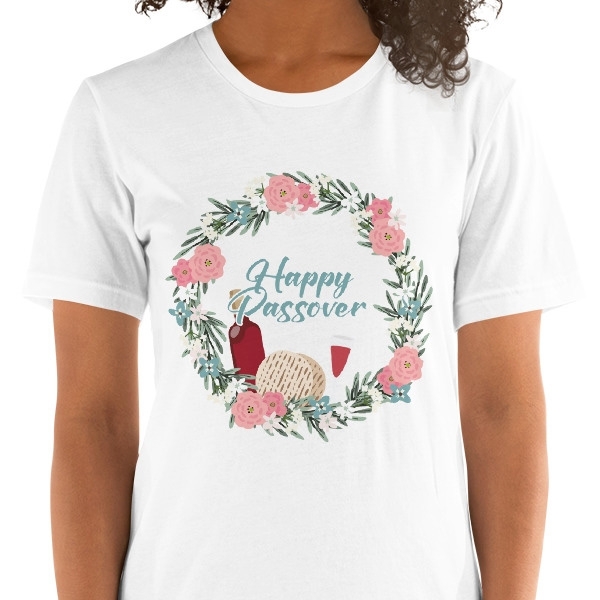 Happy Passover Floral Unisex T-Shirt - 1