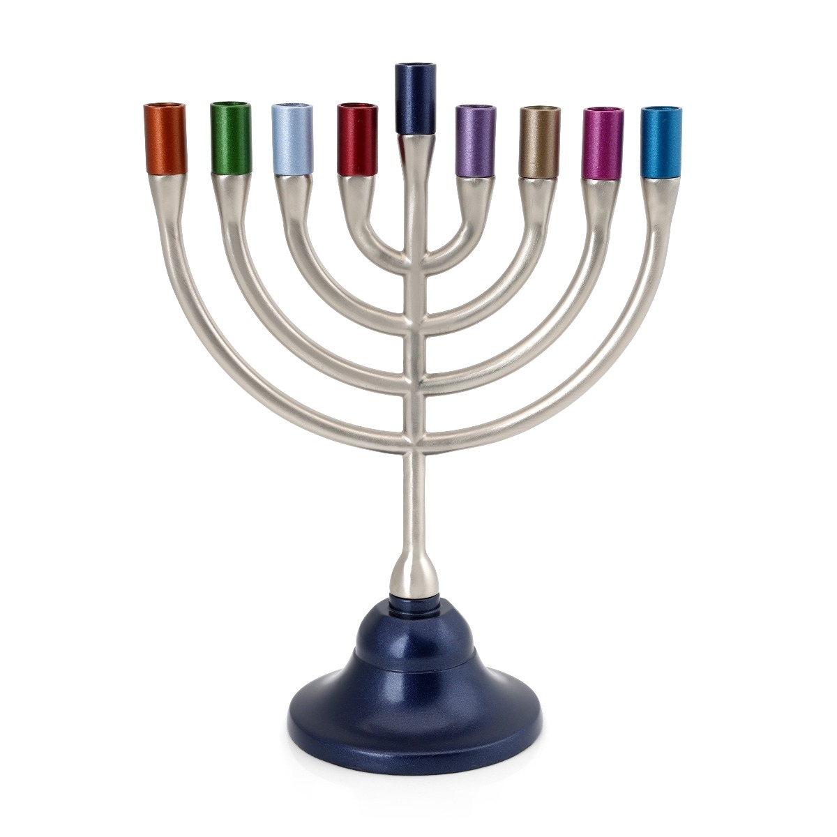 Colorful Traditional Hanukkah Menorah by Yair Emanuel (Choice of Colors) - 1