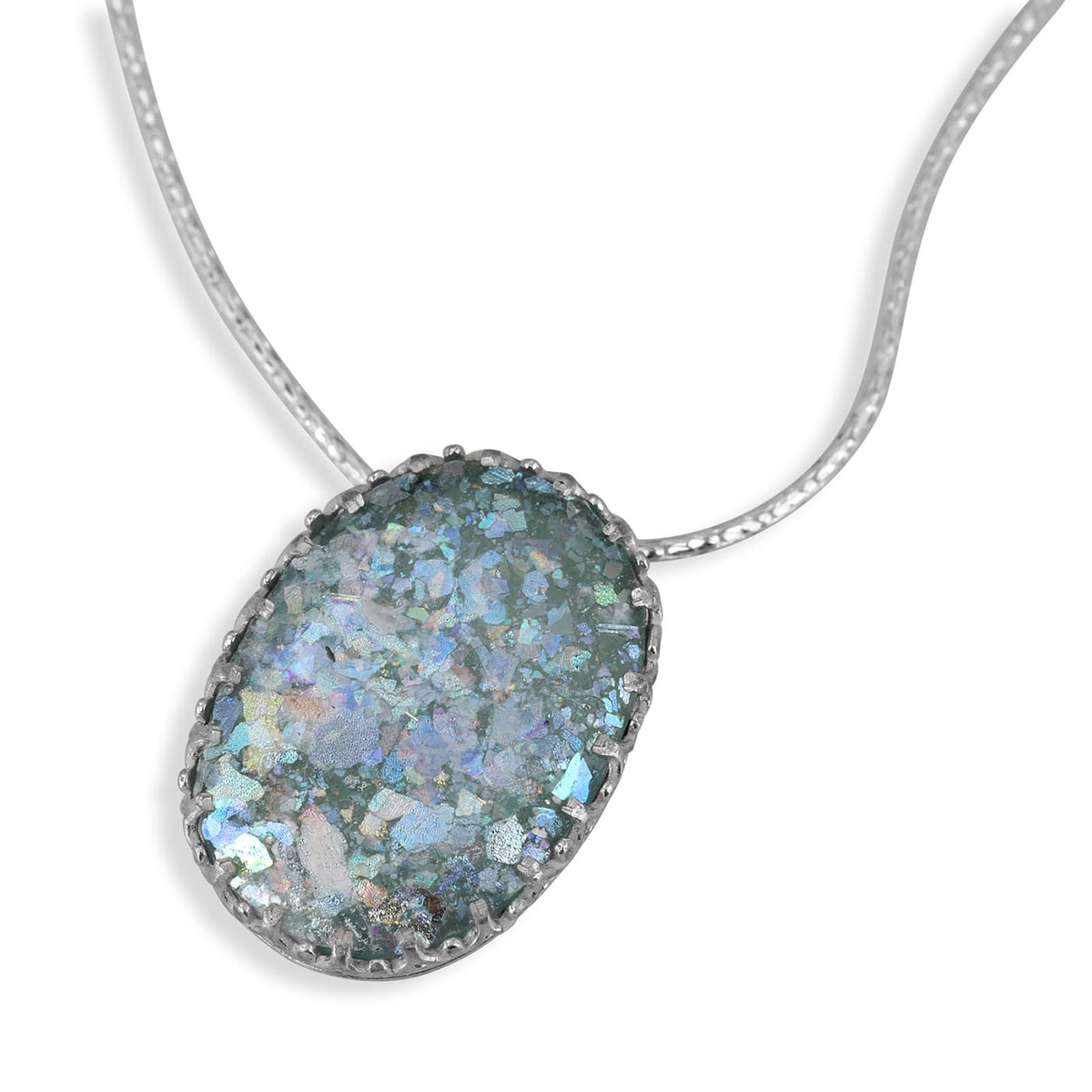 Moriah Jewelry Roman Glass and 925 Sterling Silver Necklace  - 1