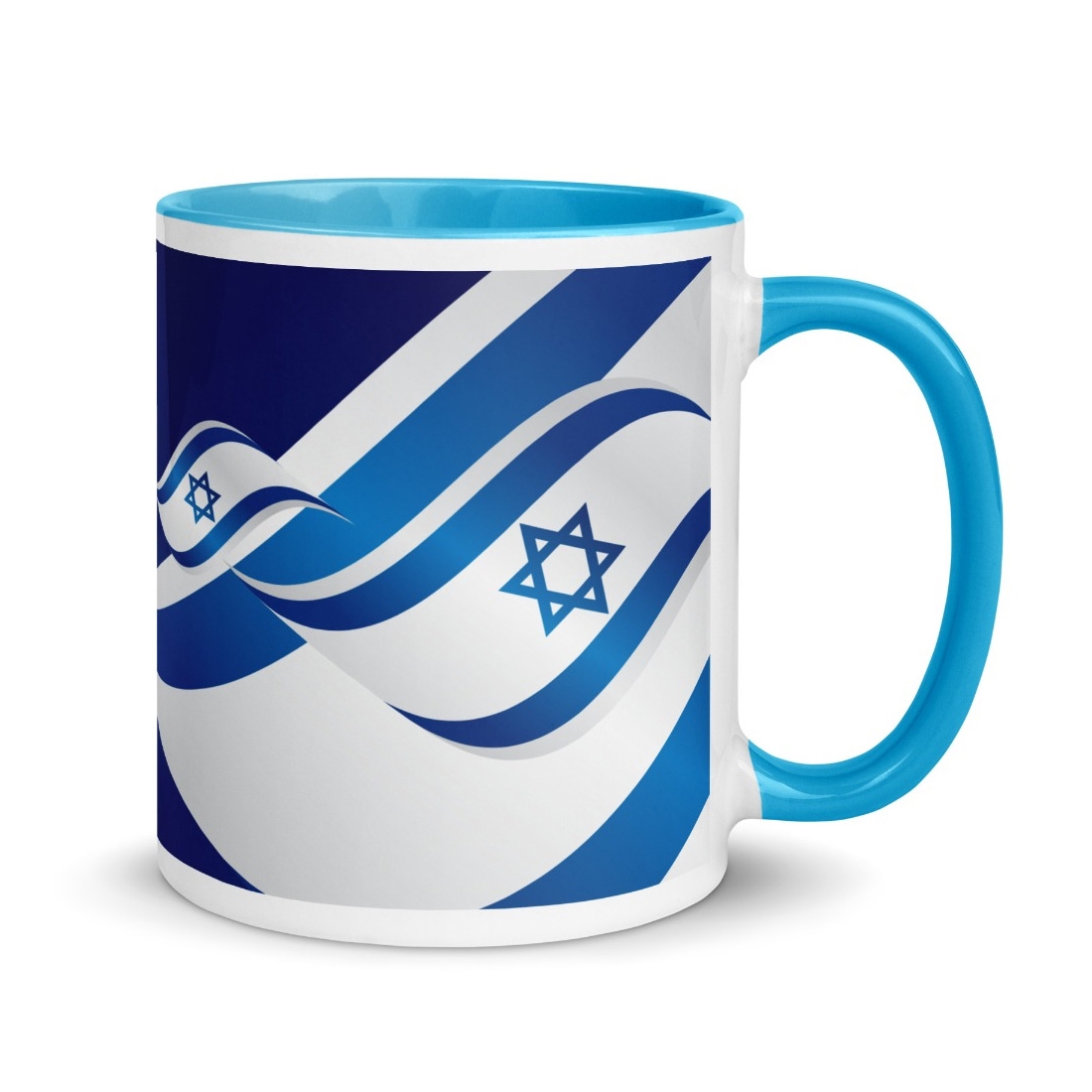Israeli Flag Mug with Color Inside - 1