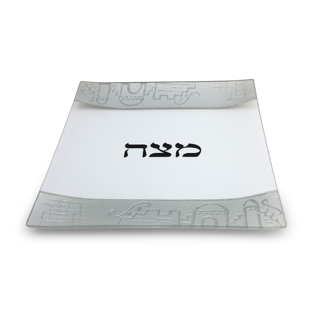 Made in Israel Handmade Glass Matzah Plate for Passover 