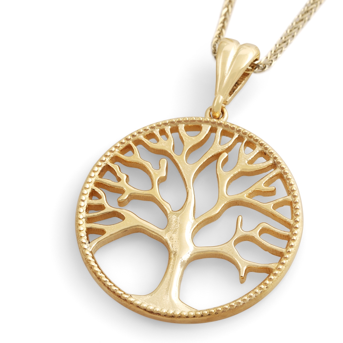 14K Gold Deluxe Tree of Life Pendant Necklace - 1