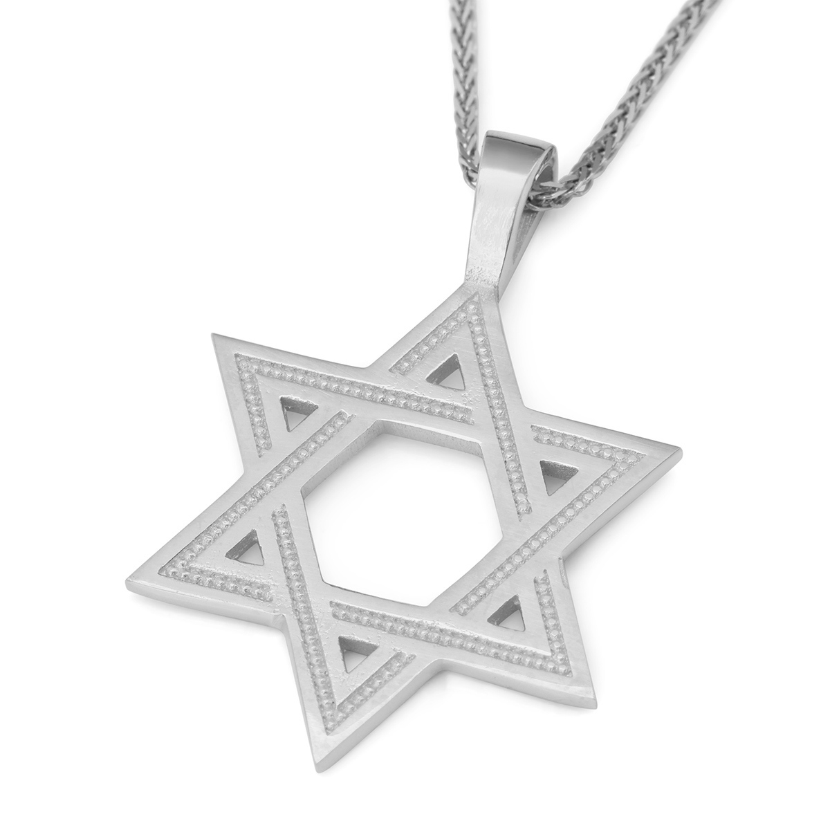 Luxurious 14K Gold Engraved Star of David Pendant Necklace - 1