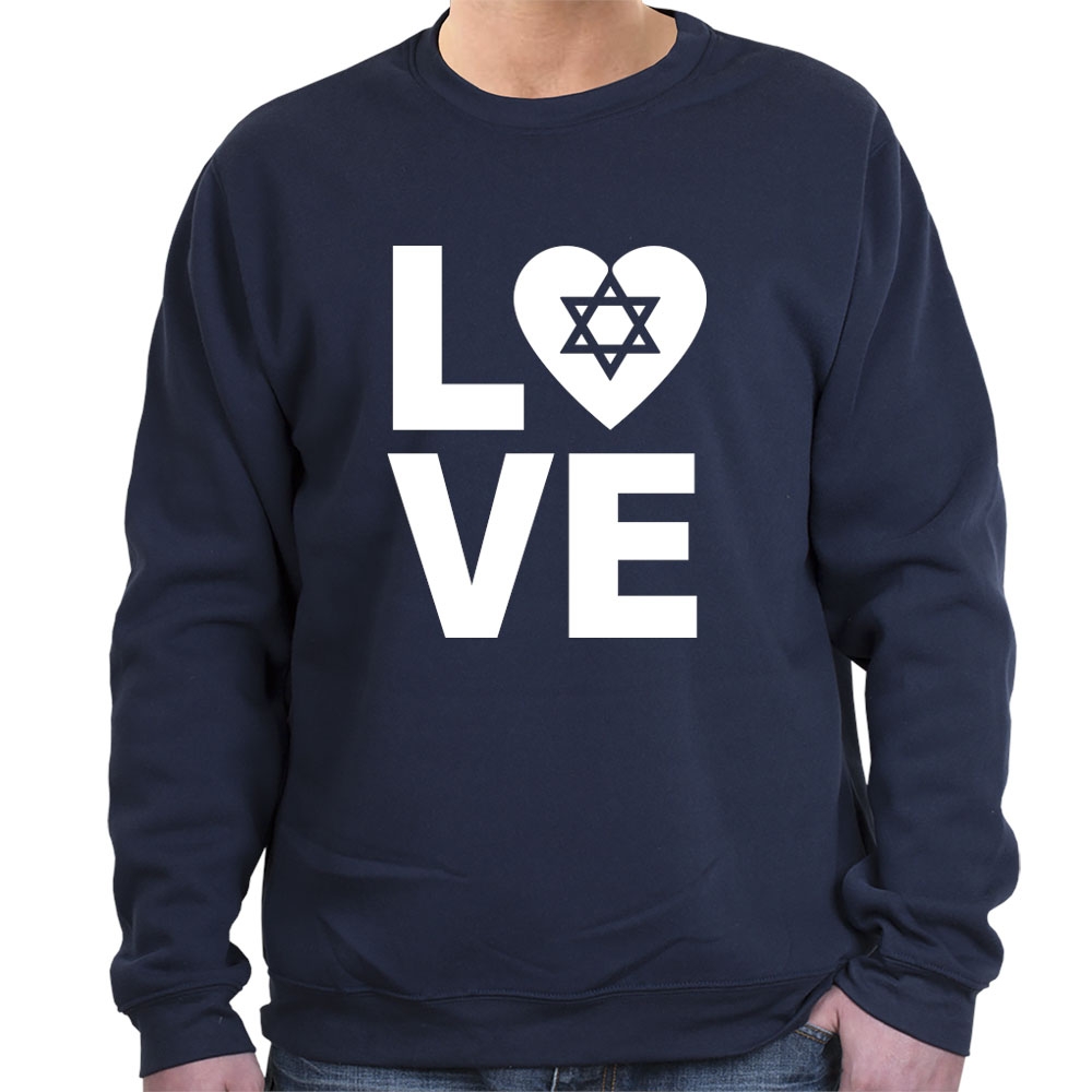 Love Star of David Sweatshirt (Choice of Colors), Clothing