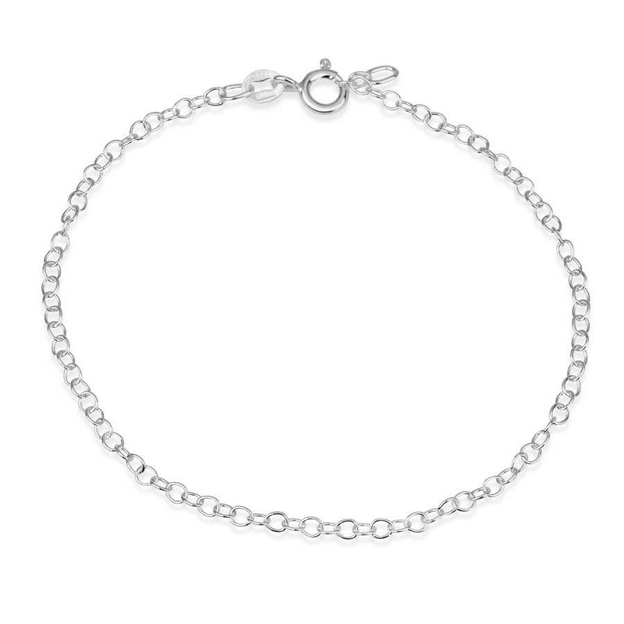 Marina Jewelry Sterling Silver Chain Bracelet for Charms