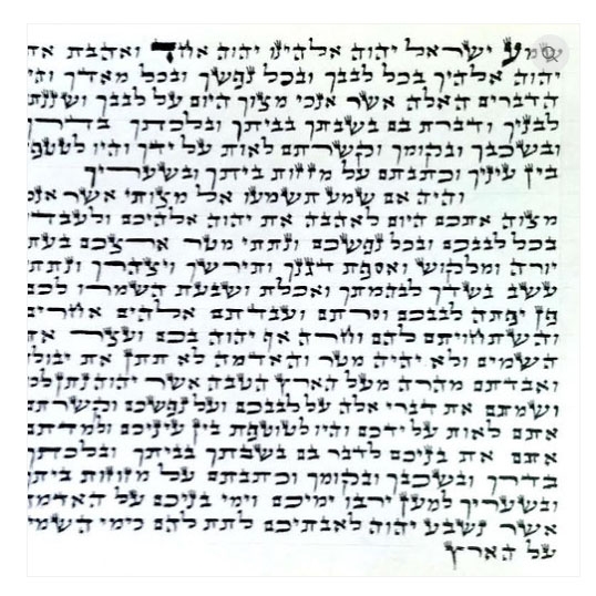 4" / 10 cm Mezuzah Scroll Ashkenazi Ari Version (Kosher Mehadrin) - 1