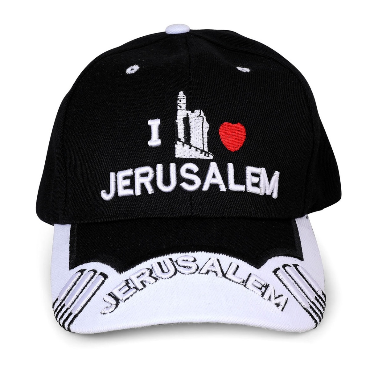I Love Jerusalem Tower of David Baseball Cap – Black  - 1