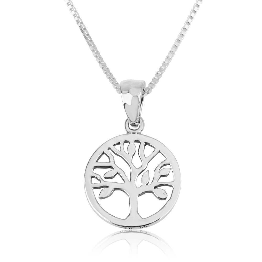 Marina Jewelry Tree of Life Cut-Out Sterling Silver Necklace   - 1