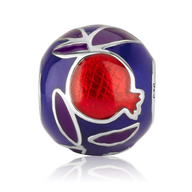 Marina Jewelry Pomegranate Sterling Silver and Enamel Charm - 1