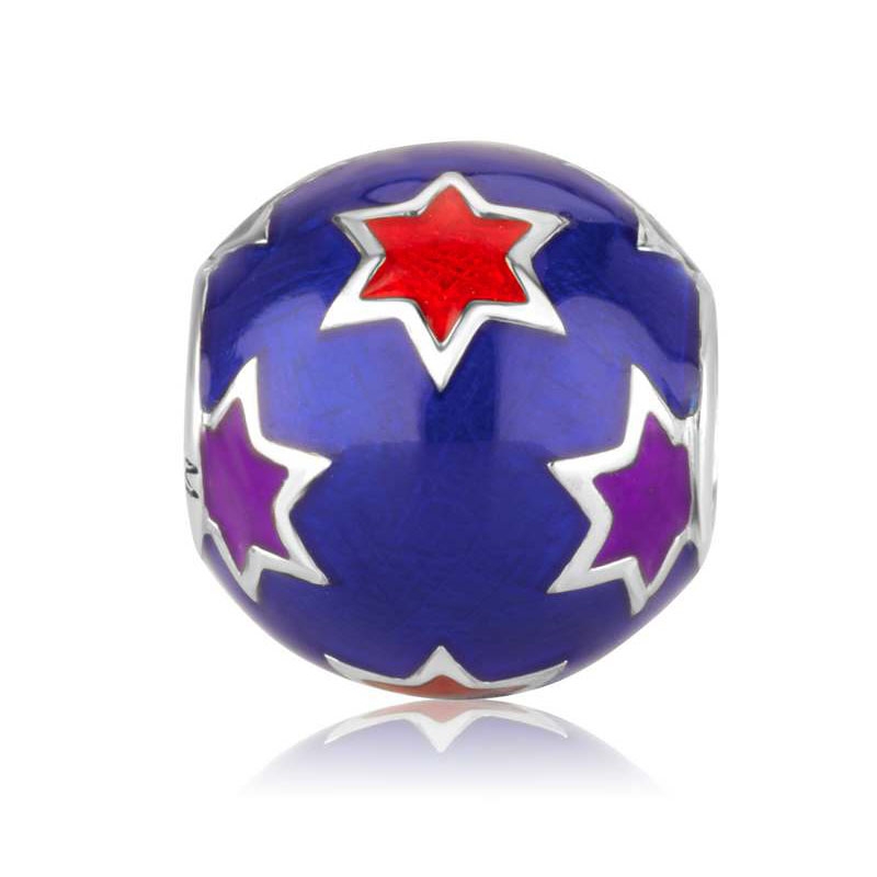 Marina Jewelry Blue Star of David Sterling Silver and Enamel Charm  - 1