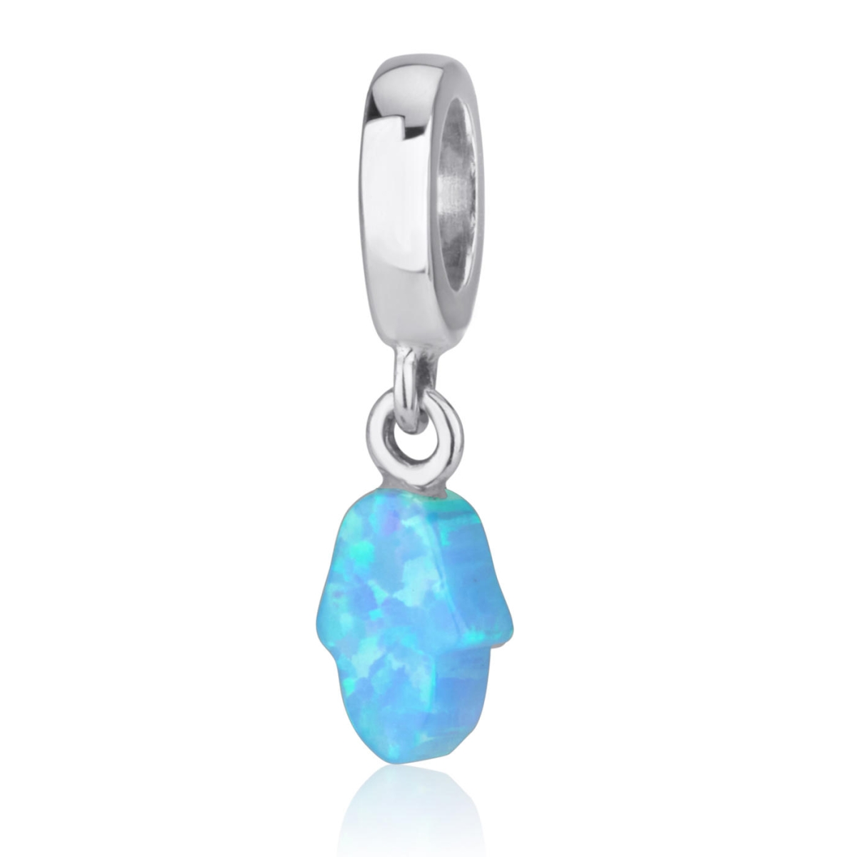 Marina Jewelry Blue Opal Hamsa Pendant Charm - 1