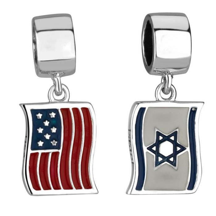 Marina Jewelry Israeli and American Flags Pendant Jewish Jewelry | WebStore