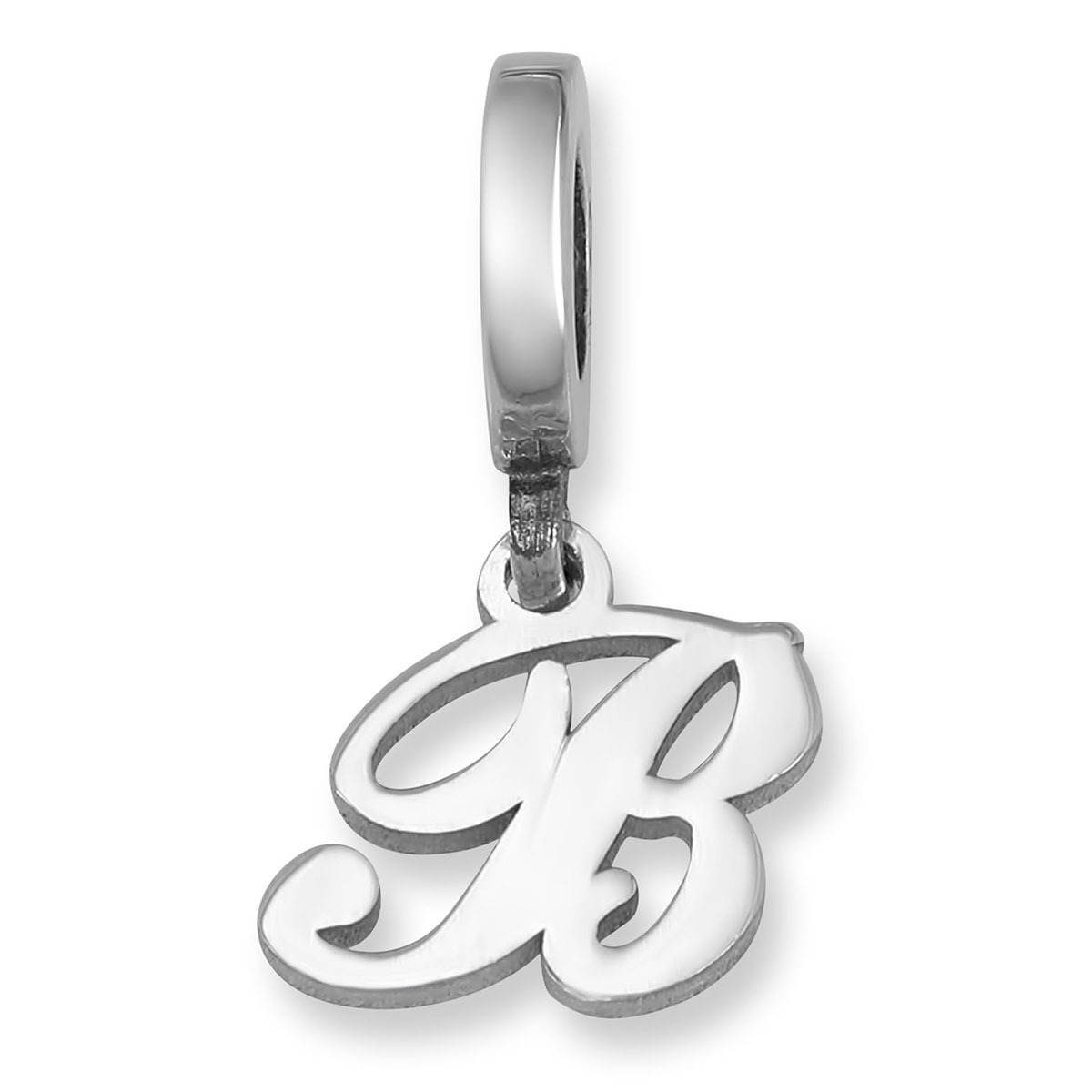 English Script Initial Sterling Silver Charm - 1