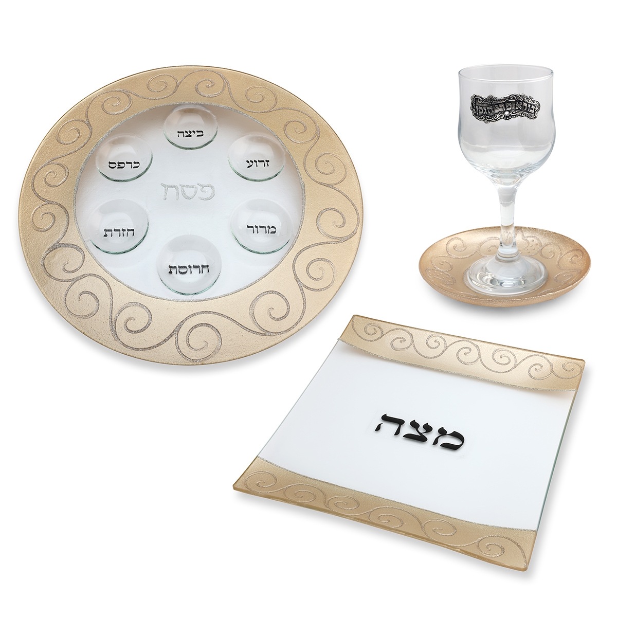 Passover Seder Necessities Set By Lily Art - Ornate Design - 1