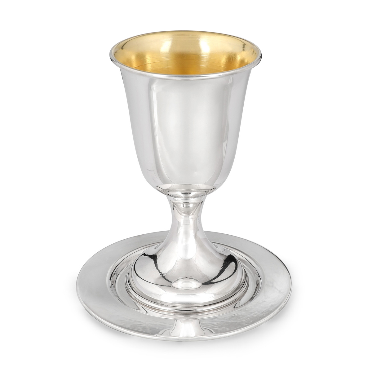 Bier Judaica Elegant Handcrafted Sterling Silver Kiddush Cup With Polished Finish - 1