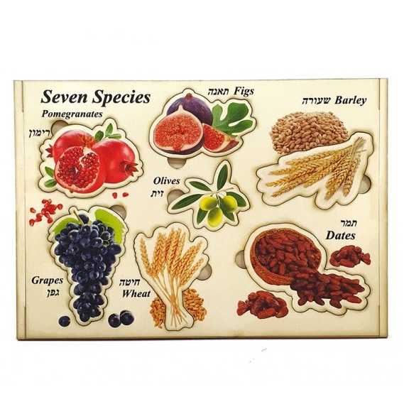 Seven Species: Interactive Educational Puzzle (Hebrew / English) - 1