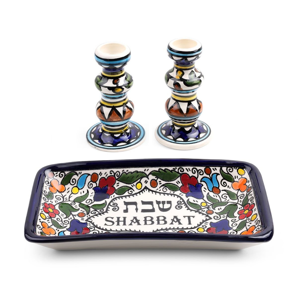 Shabbat Candlesticks Set. Armenian Ceramic - 1