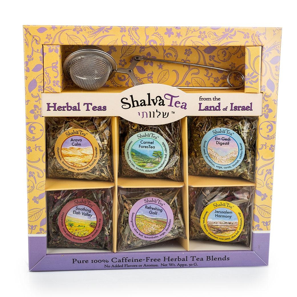 Shalva Tea Sampler Gift Box – 6 Individual Herbal Teas from the Land of Israel - 1