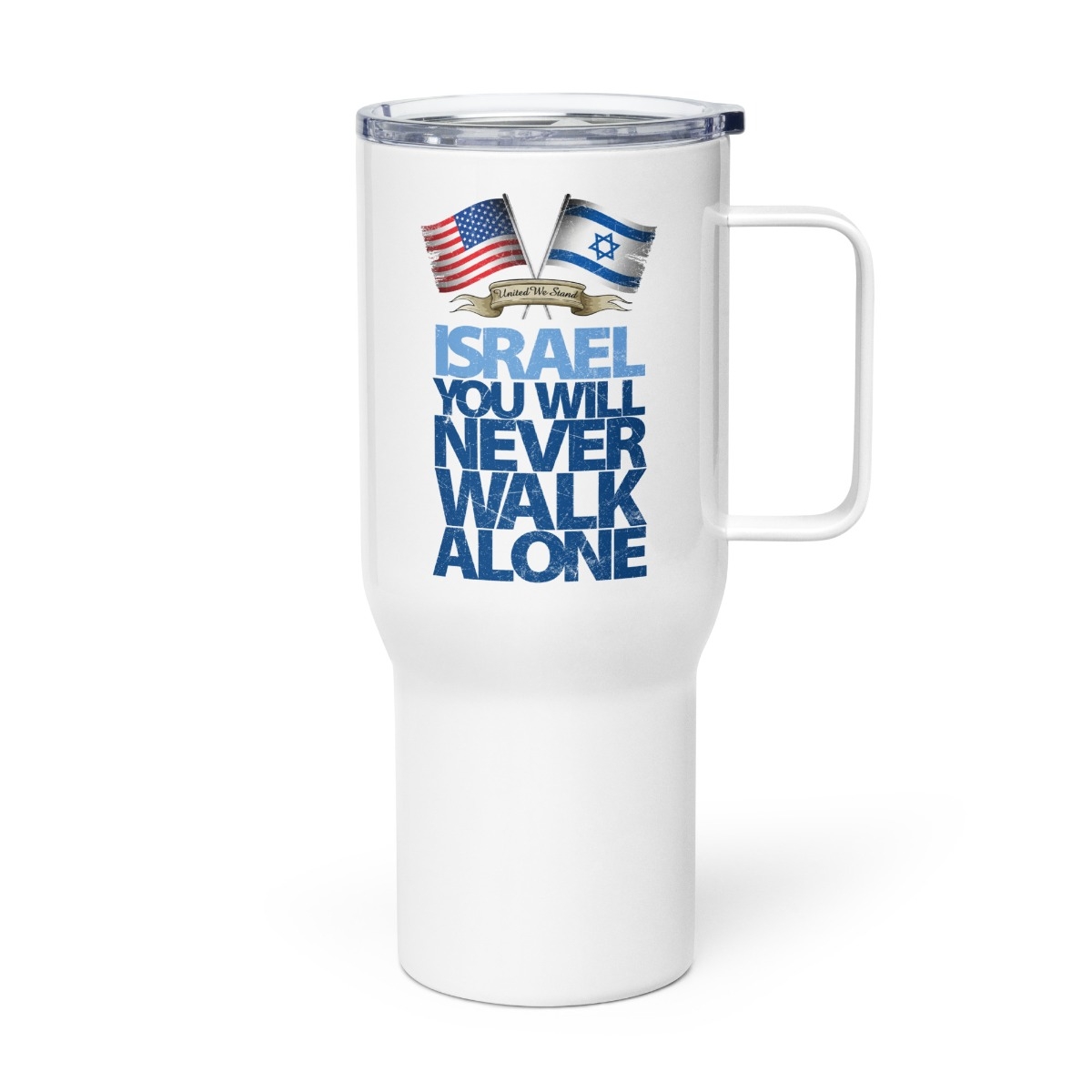 25 oz Travel mug with a handle