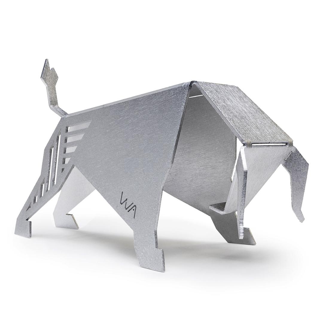 Wallaby Aluminum Origami Bull Sculpture - 1