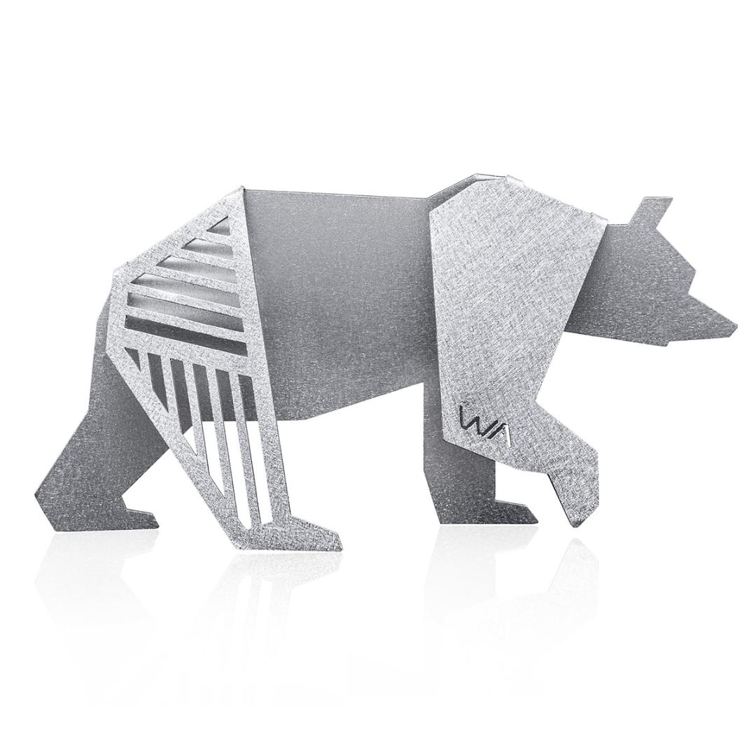 Wallaby Aluminum Origami Papa Bear Sculpture - 1