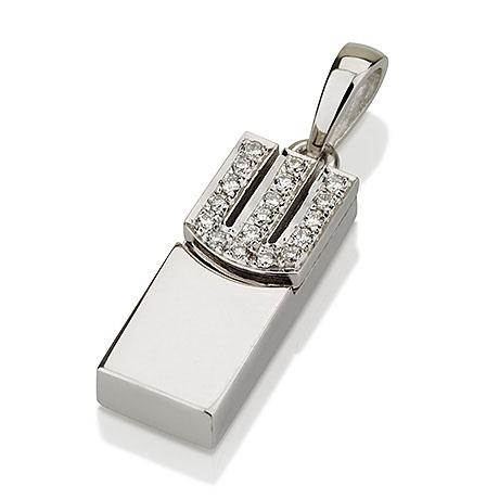 Yaniv Fine Jewelry 18K White Gold Mezuzah Diamond Pendant - 1