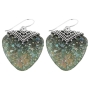   Sterling Silver Squared Lace Earrings with Large Roman Glass Reuleaux - 2