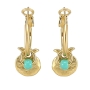 Danon Gold Plated Pomegranate Earrings with Turquoise Bead - 1