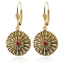  Exotic Gold Plated Round King Herod Earrings with Gemstone - 1