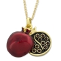  Marina Gold Plated Sliding Pomegranate Necklace with Garnet Stones - 2