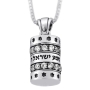 Silver Star of David Necklace with Shema Israel and Cubic Zirconia - 1