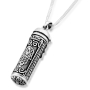  Sterling Silver Filligree Mezuzah Necklace with Hamsa - 2
